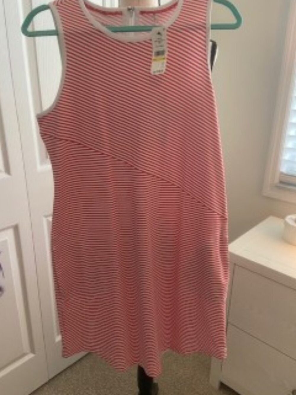 Tommy Bahama Island Zone Red/White stripe Dress with Pockets- Size M - NWT
